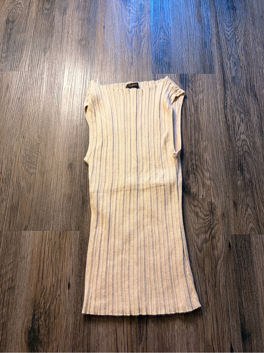 Quince Ribbed Sleeveless Cotton Cashmere Top - Picture 4 of 6